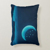 Blue Quarter Maan en Bergen | Accent Kussen (Voorkant(Verticaal))