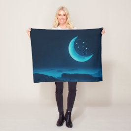 Blue Quarter Maan en Bergen | Fleece Deken