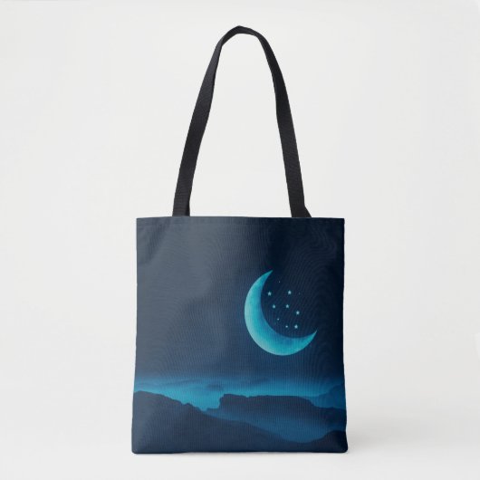 Blue Quarter Maan en Bergen | Tote bag (Voorkant)