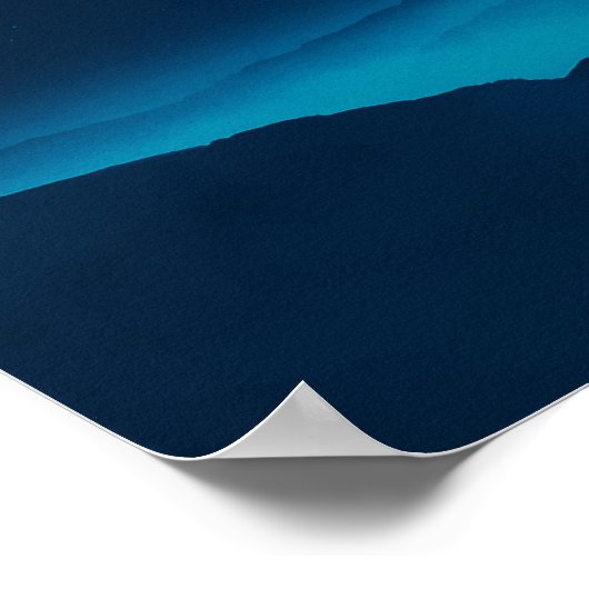 Blue Quarter Moon en Mountains | POSTER (Hoek)