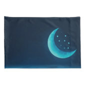 Blue Quarter Moon en Mountains | Proefcase Kussensloop (Achterkant-Rechts)