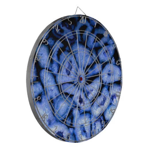 Blue Quartz Agate Geodes Dartbord (Voorkant Links)