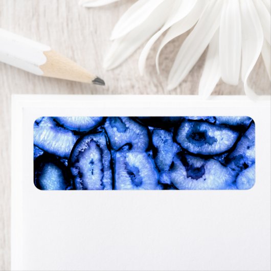 Blue Quartz Agate Geodes Etiket (Insitu)