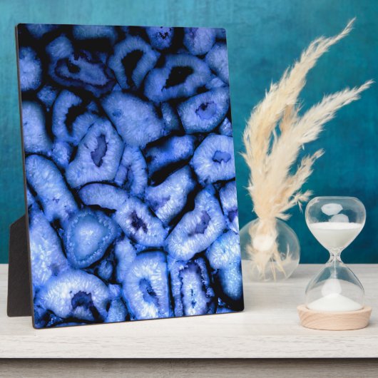 Blue Quartz Agate Geodes Fotoplaat (Zijkant)