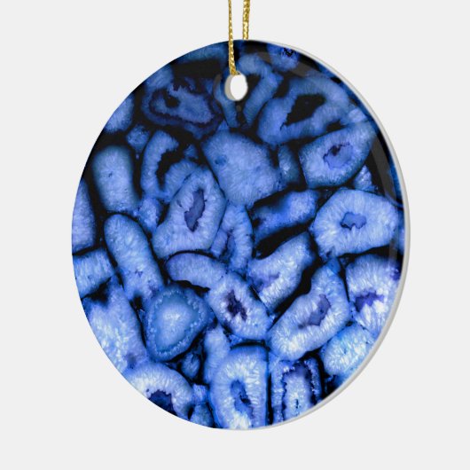 Blue Quartz Agate Geodes Keramisch Ornament (Links)