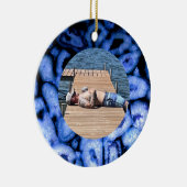 Blue Quartz Agate Geodes Keramisch Ornament (Rechts)