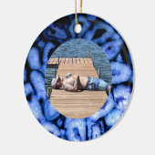 Blue Quartz Agate Geodes Keramisch Ornament (Links)