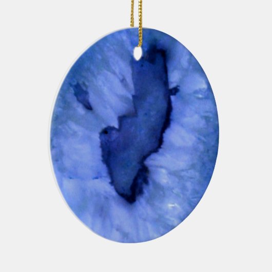 Blue Quartz Agate Geodes Keramisch Ornament (Rechts)