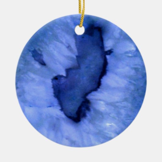 Blue Quartz Agate Geodes Keramisch Ornament (Voorkant)