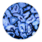 Blue Quartz Agate Geodes Keramische Knop (Voorkant)