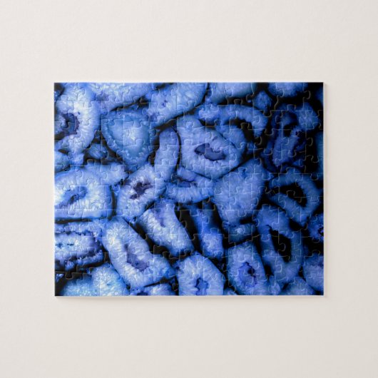 Blue Quartz Agate Geodes Legpuzzel (Horizontaal)