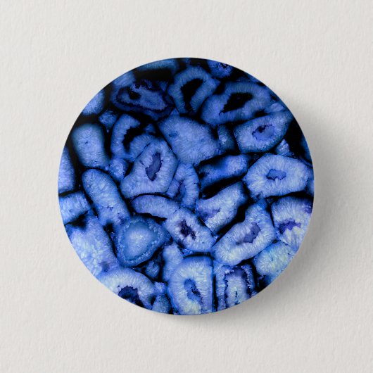 Blue Quartz Agate Geodes Ronde Button 5,7 Cm (Voorkant)