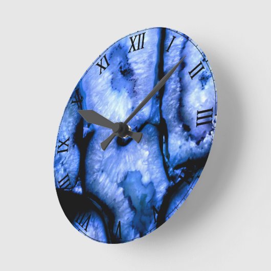 Blue Quartz Agate Geodes Ronde Klok (Hoek)