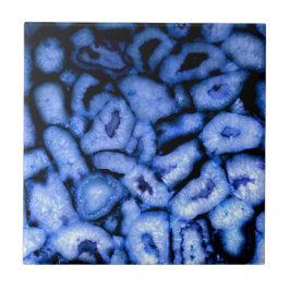 Blue Quartz Agate Geodes Tegeltje