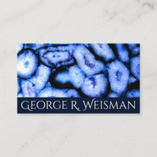 Blue Quartz Agate Geodes Visitekaartje