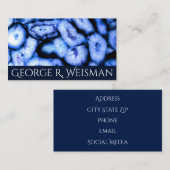 Blue Quartz Agate Geodes Visitekaartje (Voorkant / Achterkant)