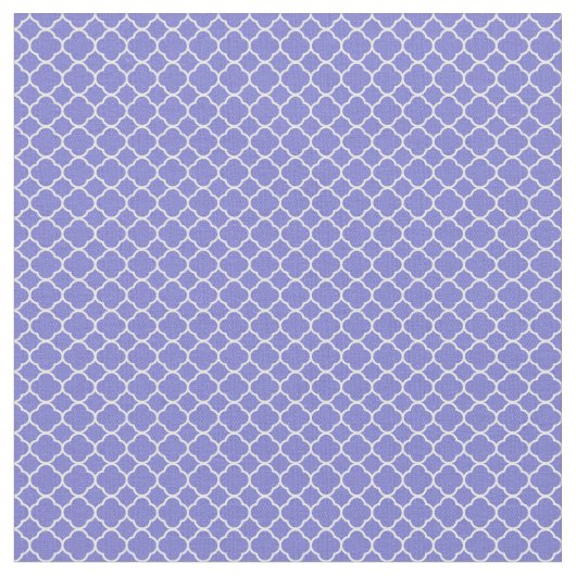 Blue Quatrefoil Geometric Pattern Stof (Close Up)