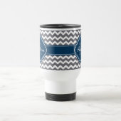 Blue Quatrefoil Monogram Gray Chevron Pattern Reisbeker (Center)