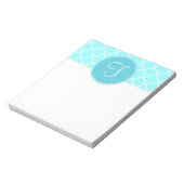 Blue Quatrefoil Monogram Notitieblok (Linkerzijde)