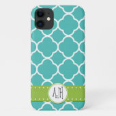 Blue Quatrefoil, Moroccan Trellis, Monogram Case-Mate iPhone Case (Achterkant)