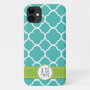 Blue Quatrefoil, Moroccan Trellis, Monogram Case-Mate iPhone Case