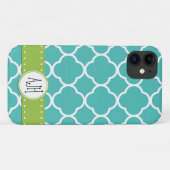 Blue Quatrefoil, Moroccan Trellis, Monogram Case-Mate iPhone Case (Achterkant (horizontaal))