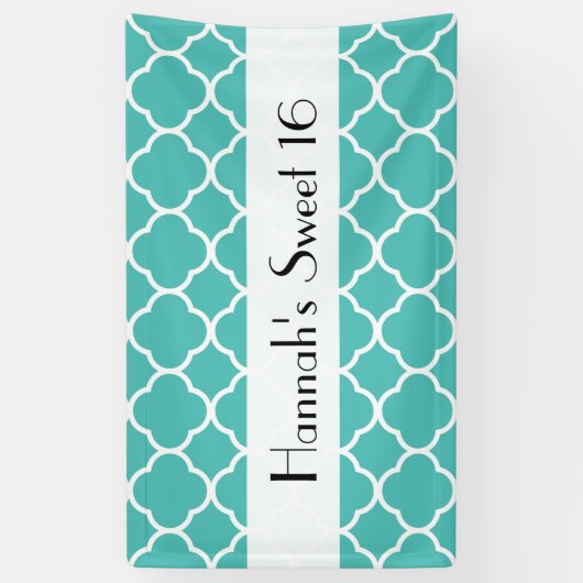 Blue Quatrefoil, Moroccan Trellis, Sweet 16 Spandoek (Verticaal)