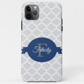 Blue Quatrefoil op maat gemaakt Case-Mate iPhone Case (Achterkant)