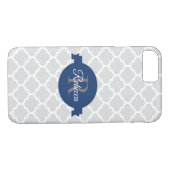 Blue Quatrefoil op maat gemaakt Case-Mate iPhone Case (Achterkant (Horizontaal))