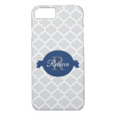 Blue Quatrefoil op maat gemaakt Case-Mate iPhone Case (Achterkant)