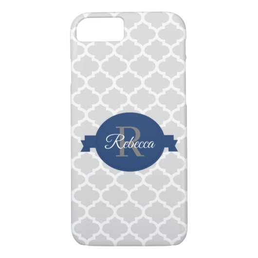 Blue Quatrefoil op maat gemaakt Case-Mate iPhone Case (Achterkant)