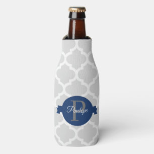 Blue Quatrefoil op maat gemaakt Flesjeskoeler