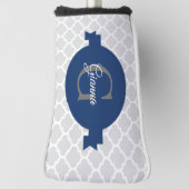 Blue Quatrefoil op maat gemaakt Golfheadcover (Draai 90)