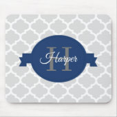 Blue Quatrefoil op maat gemaakt Muismat (Voorkant)