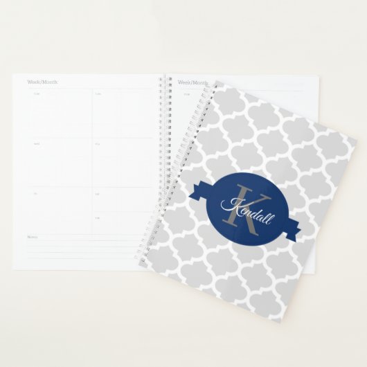 Blue Quatrefoil op maat gemaakt Planner (Display)