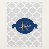 Blue Quatrefoil op maat gemaakt Planner (Voorkant)