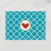 Blue Quatrefoil Wedding Registry Kaart (Achterkant)