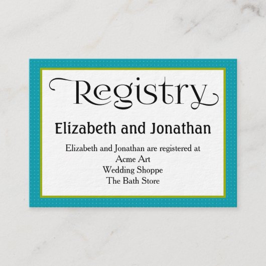 Blue Quatrefoil Wedding Registry Kaart (Voorkant)