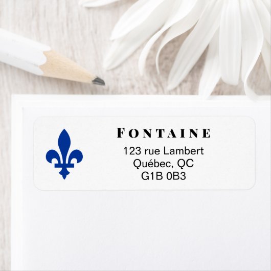 Blue Quebec Fleur de Lis Etiket (Insitu)