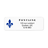 Blue Quebec Fleur de Lis Etiket (Voorkant)
