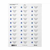 Blue Quebec Fleur de Lis Etiket (Full Sheet)