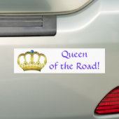 Blue Queen of the Road Bumpersticker (Op auto)