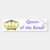 Blue Queen of the Road Bumpersticker (Voorkant)