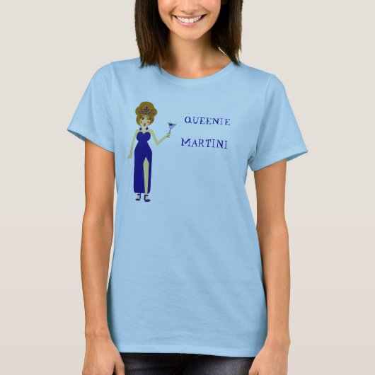 Blue Queenie Martini T-Shirt (Voorkant)