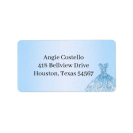 Blue Quenceanera Return address labels