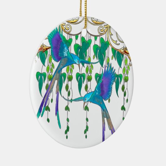 Blue Quetzal Bird Keramisch Ornament (Rechts)