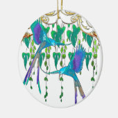 Blue Quetzal Bird Keramisch Ornament (Links)