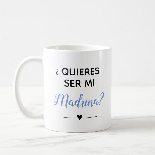 Blue Quieres Ser Mi Madrina Godmoeder Voorstel Koffiemok (Links)