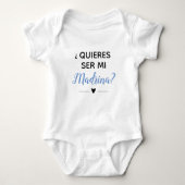 Blue Quieres Ser Mi Madrina Godmoeder Voorstel Romper (Voorkant)