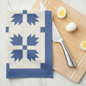Blue Quilt Print Kitchen Towel Theedoek (Quarter Fold)